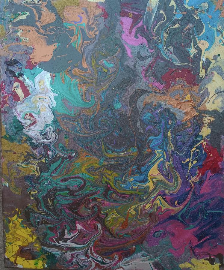 Glittered swirls Painting by Roy Hummel