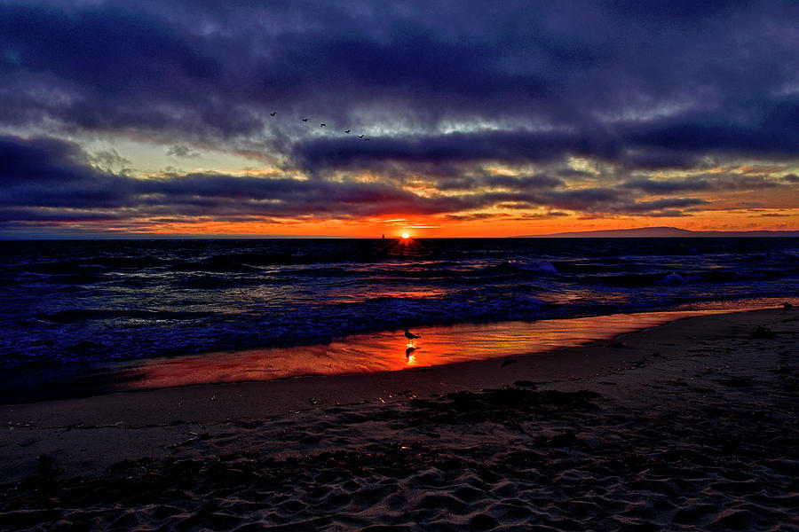 Glittering Sunset at Moss Landing Beach, California Photograph by Amazing Action Photo Video