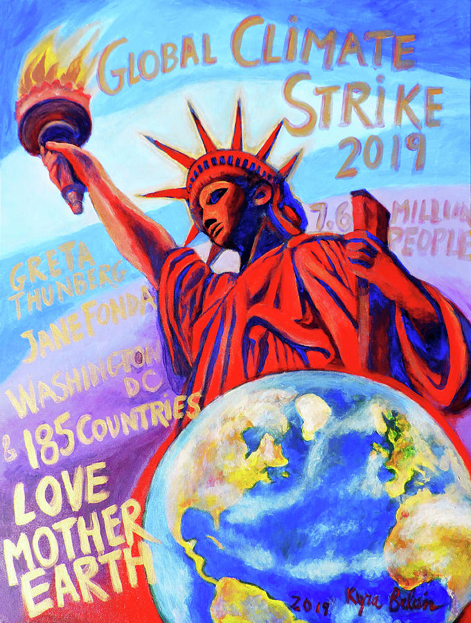 Global Climate Strike 2019 Painting by Kyra Belan