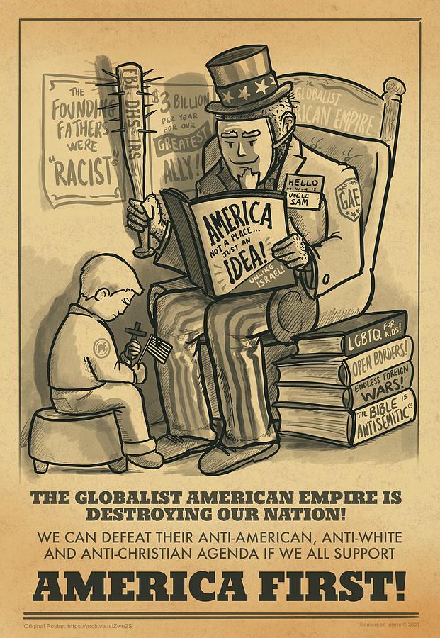 Globalist American Empire vs America First Digital Art by Emerson Design