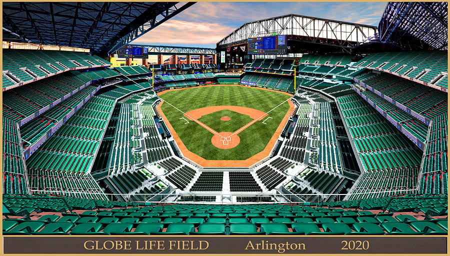 Globe Life Field Stadium Poster, Texas Rangers Stadium Wall Art