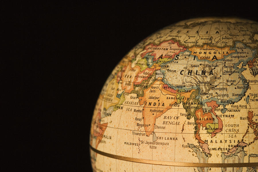 Globe showing Asian continent Photograph by Thinkstock