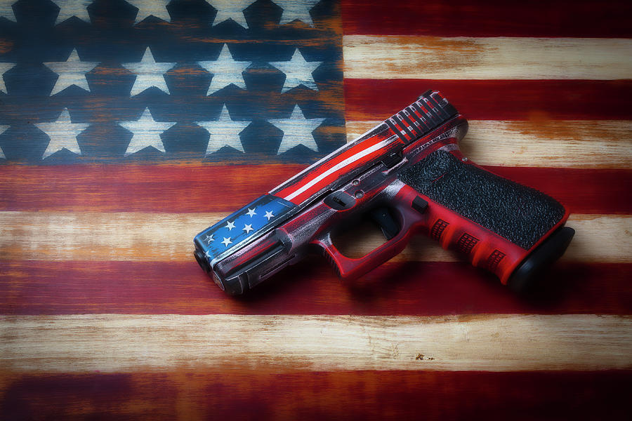 Flag Photograph - Glock Style American Flag Gun by Garry Gay