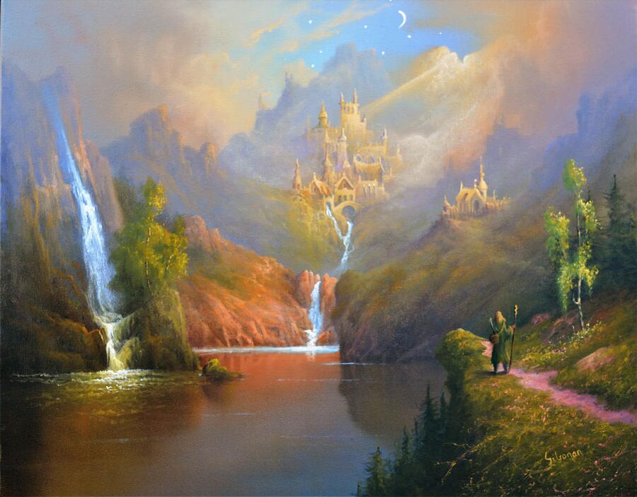 Elf Painting - Return To The Elven Citadel by Joe Gilronan