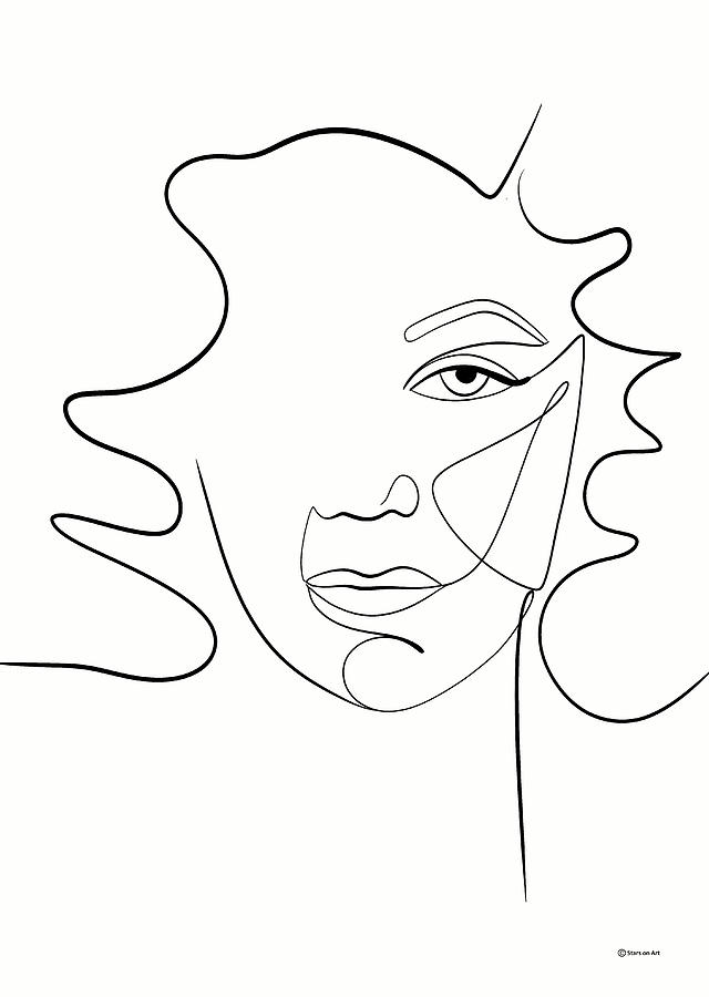 Gloria Grahame minimalist portrait Drawing by Movie World Posters