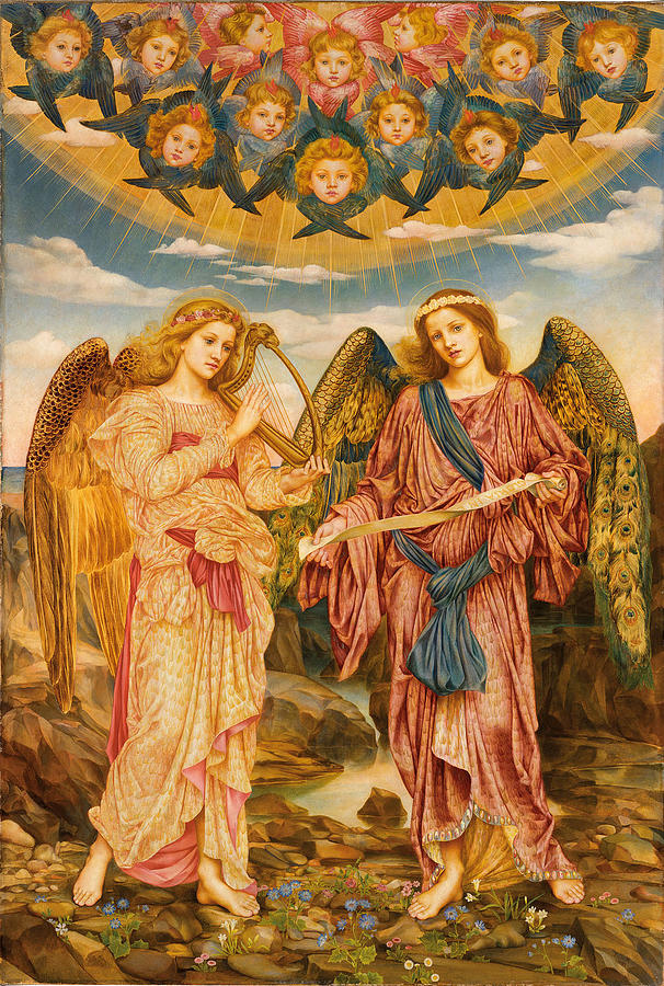 Gloria in Excelsis Painting by Evelyn De Morgan