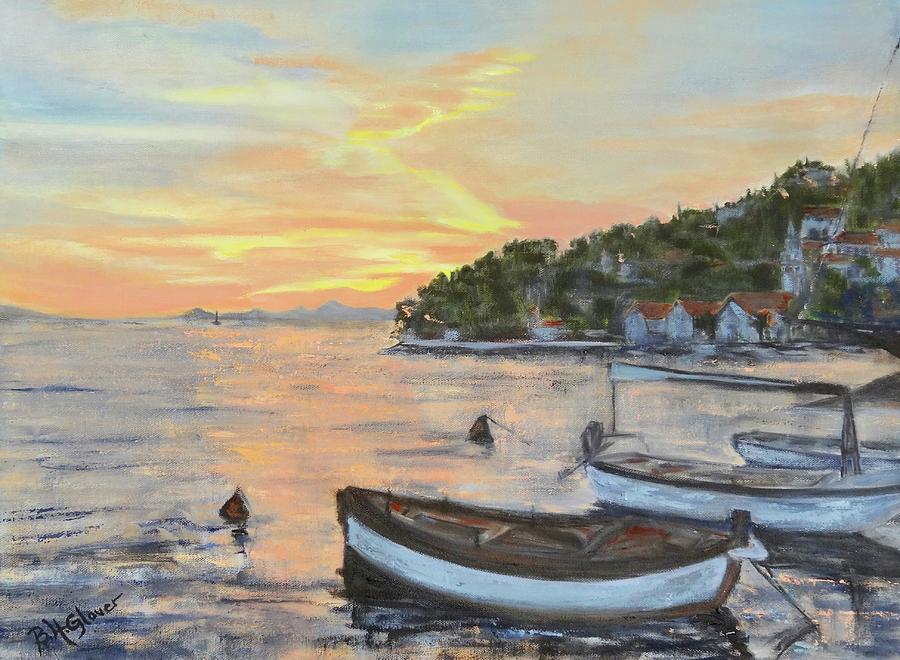 Glorious Cavtat Sunset Painting by Barbara Hammett Glover