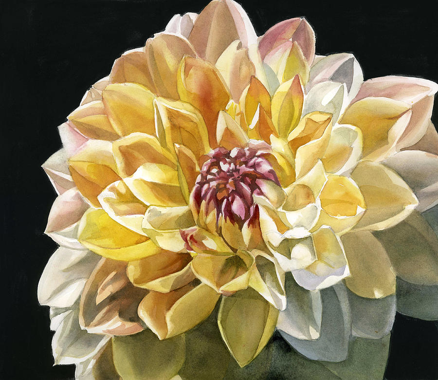 Glorious Dahlia  Painting by Alfred Ng