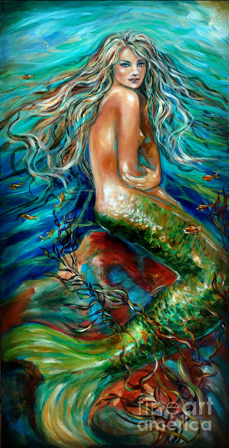 Mermaid Painting - Glorious Depths by Linda Olsen
