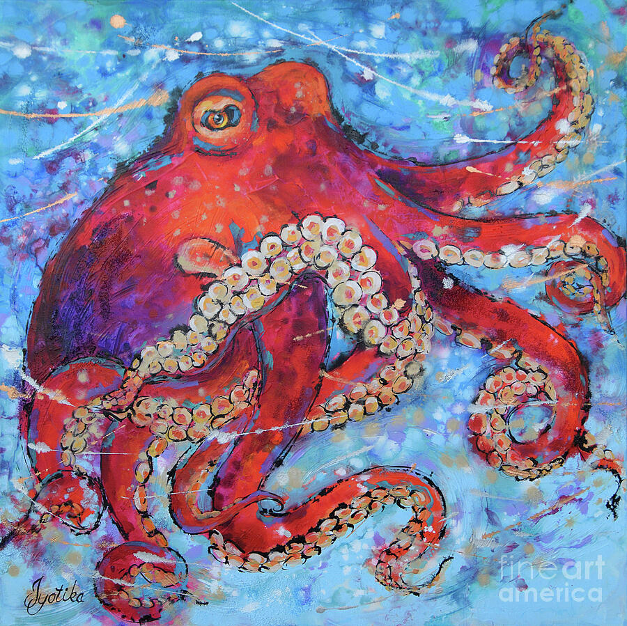 Glorious Octopus  Painting by Jyotika Shroff