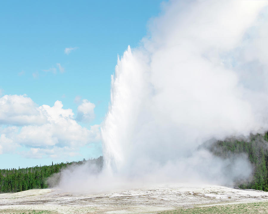 Glorious Old Faithful Geyser Erupting Photograph by Mary Dama | Fine ...