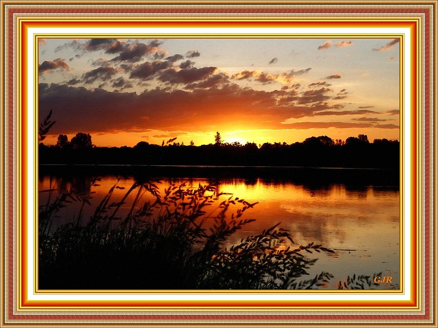 Glorious Sunset At Lakeviewhurst L A S - With Printed Frame. Digital Art