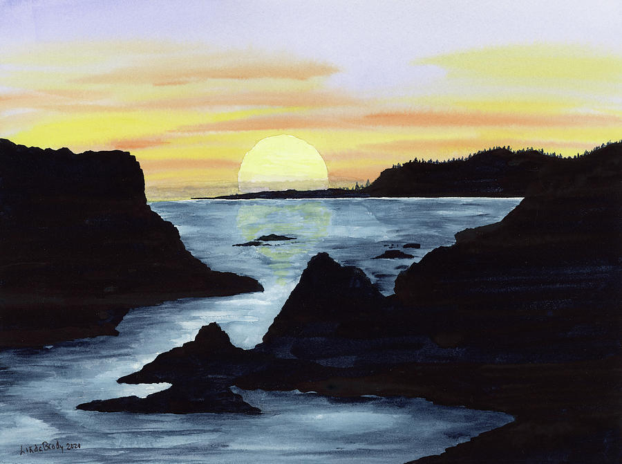 Glorious Sunset Painting by Linda Brody