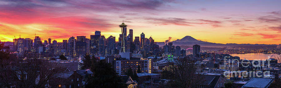 Seattle Photograph - Glory of the Northwest Seattle Sunrise by Mike Reid