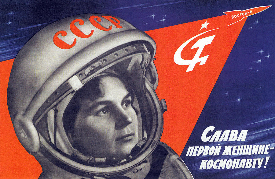 Glory To The First Woman Cosmonaut - Valentina Tereskhova  Mixed Media by War Is Hell Store
