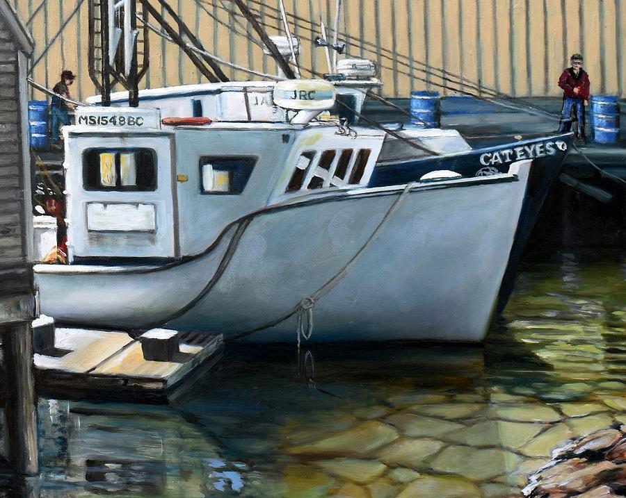 Gloucester Dock Painting by Eileen Patten Oliver
