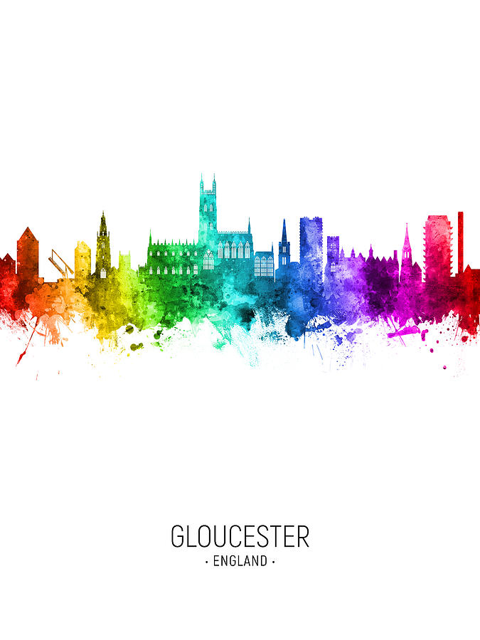 Gloucester England Skyline #53 Digital Art by Michael Tompsett