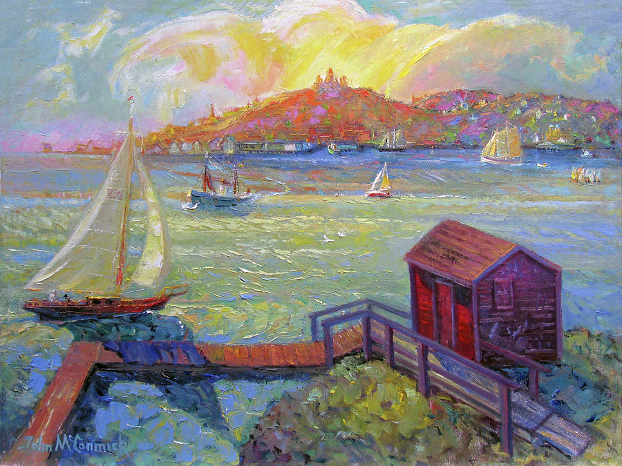 Gloucester Harbor Summertime Painting by John McCormick