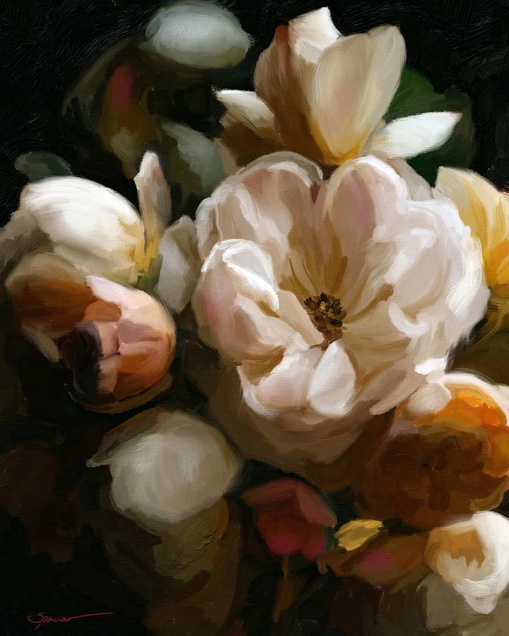 Flower Painting - Glow by Mary Sparrow