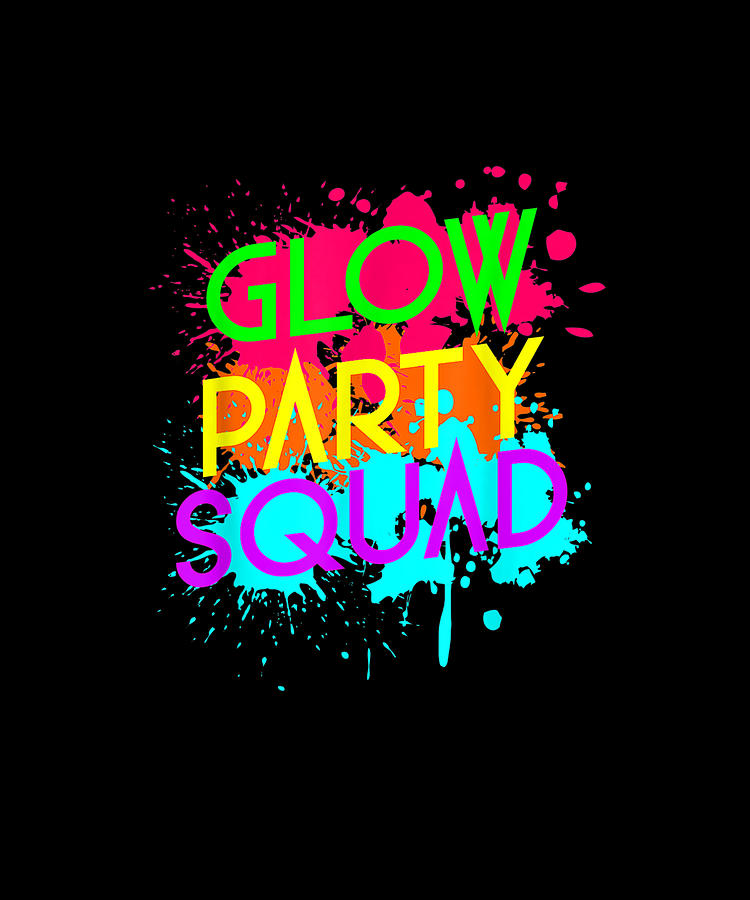  Glow  Party  Squad Neon Effect Group Halloween Drawing  by 