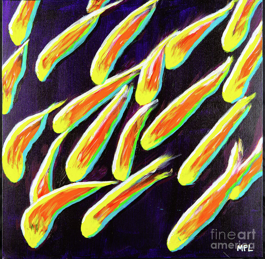 Glow With The Flow - Colorful Abstract Contemporary Acrylic Painting Digital Art by Sambel Pedes