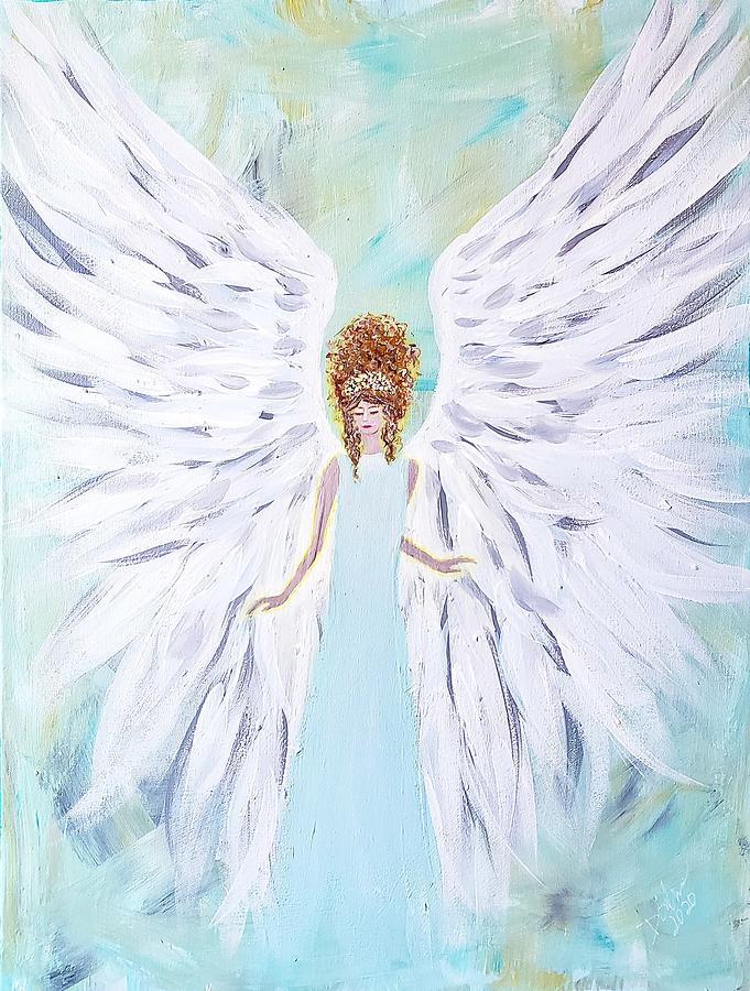 Glowing Angel blue Painting by Diane Galvan | Fine Art America