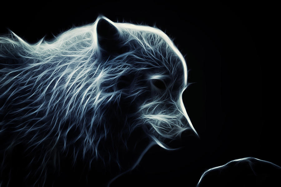 Animal Digital Art - Glowing Artic Wolf by Milos Karanovic