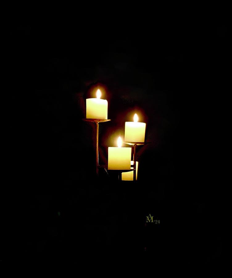 Glowing Candles In The Dark Photograph by Alida M Haslett