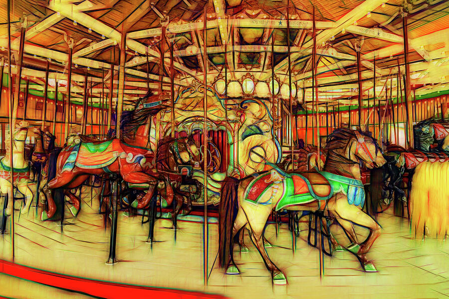 Glowing Coney Island Carousel by Kay Brewer Glowing Coney Island Carousel by Kay Brewer