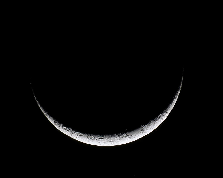 Glowing Crescent Moon Photograph by Mark Andrew Thomas
