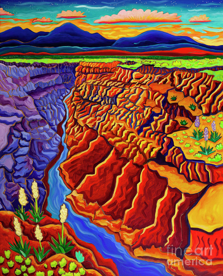 Rio Grande Gorge Painting - Glowing Gorge by Cathy Carey