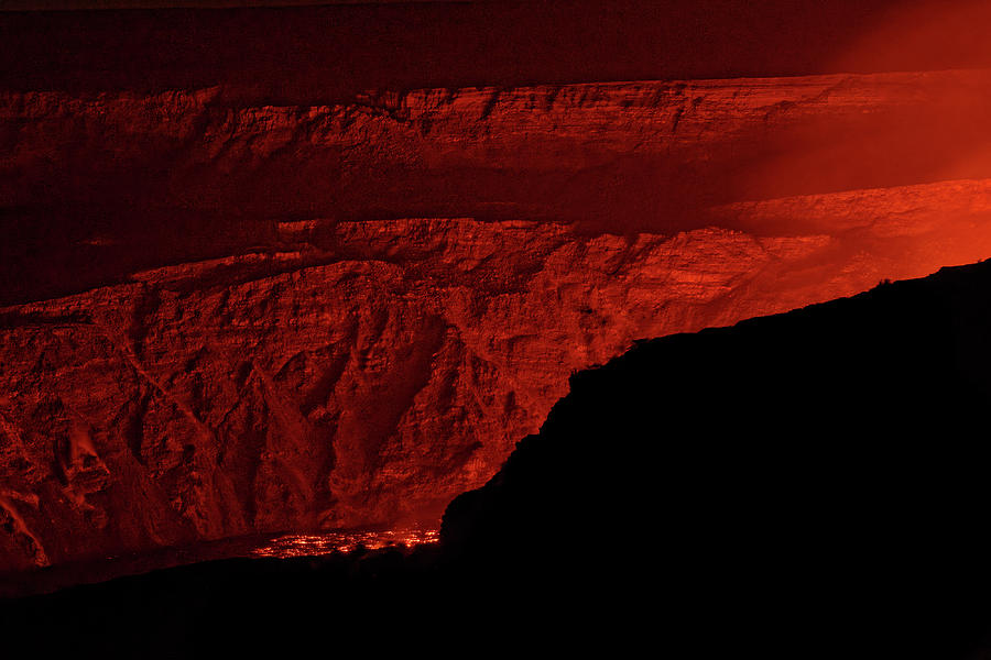 Glowing Halemaumau Crater Walls Photograph by Heidi Fickinger