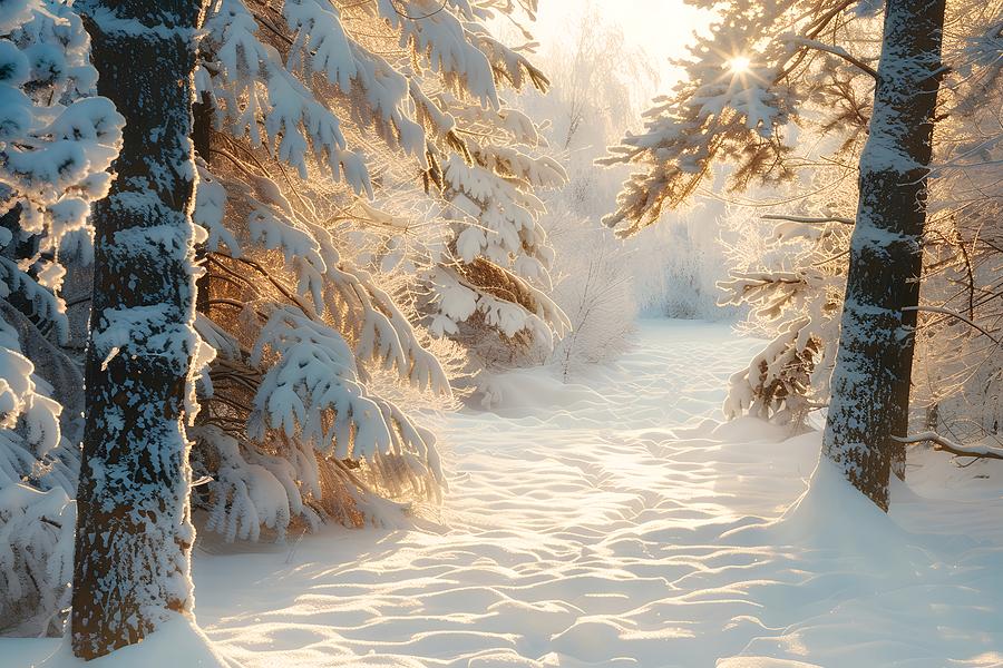 Glowing Light In The Winter Wonderland Photograph