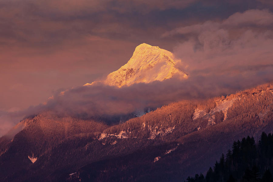 Glowing Mount Cheam Photograph by Pierre Leclerc Photography
