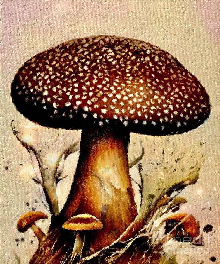 Glowing Mushroom Art Digital Art by Lauries Intuitive