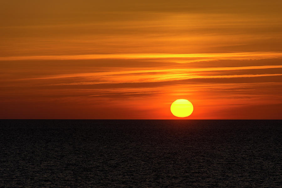 Glowing Orange Sunset On The Ocean 2 Photograph by Debra Martz