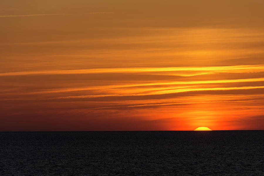 Glowing Orange Sunset On The Ocean 3 Photograph by Debra Martz