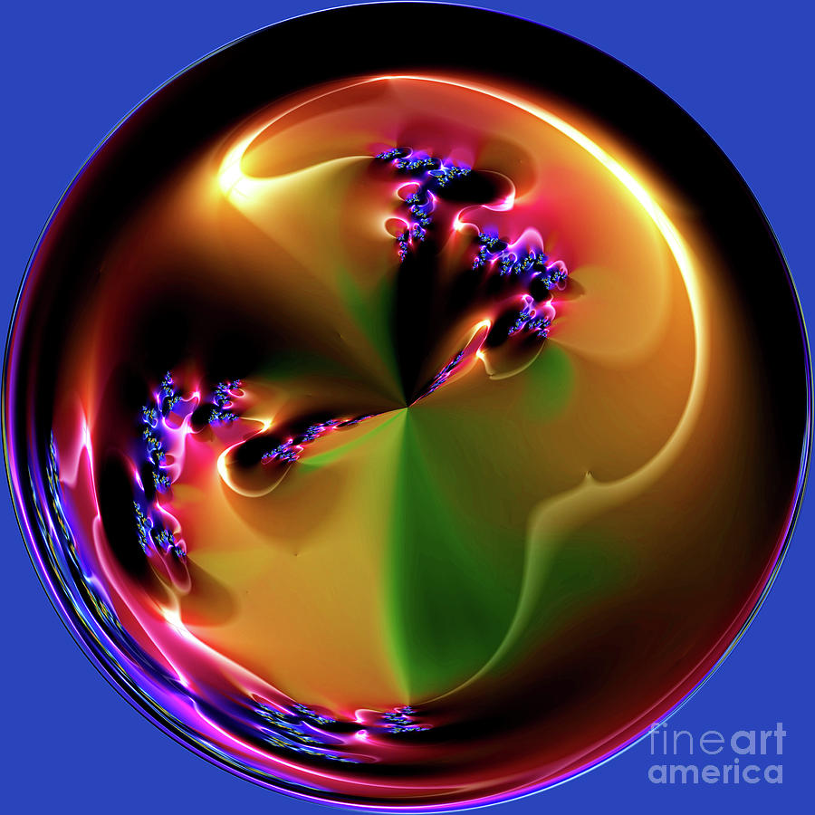 Glowing Rainbow Hills Orb Digital Art by Elisabeth Lucas - Pixels