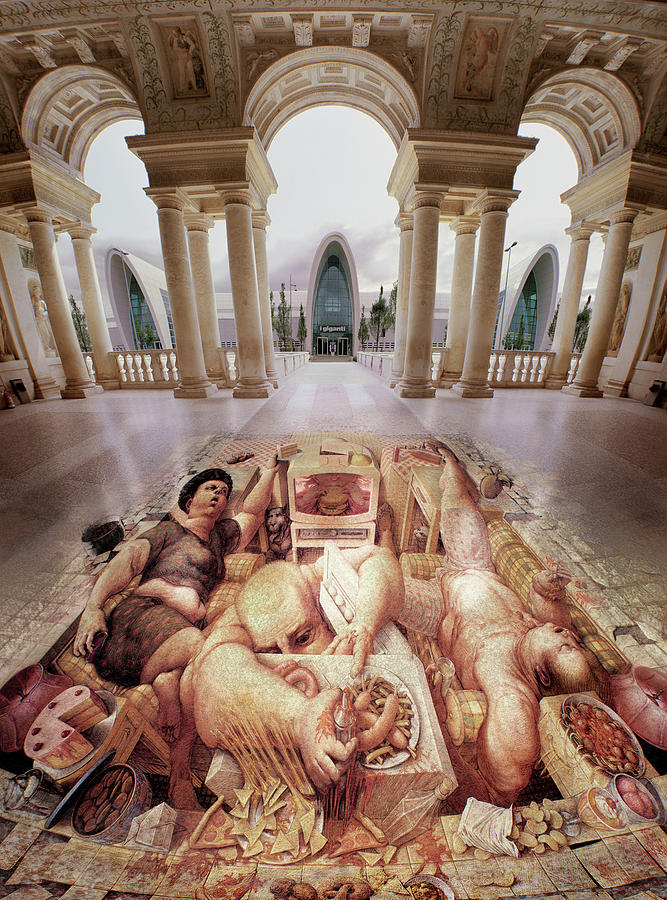 Gluttony Painting by Kurt Wenner