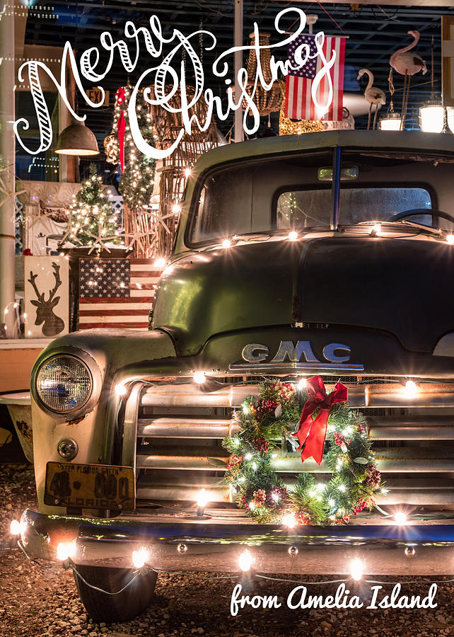 GMC Truck Christmas Card 1 Photograph by Dawna Moore Photography