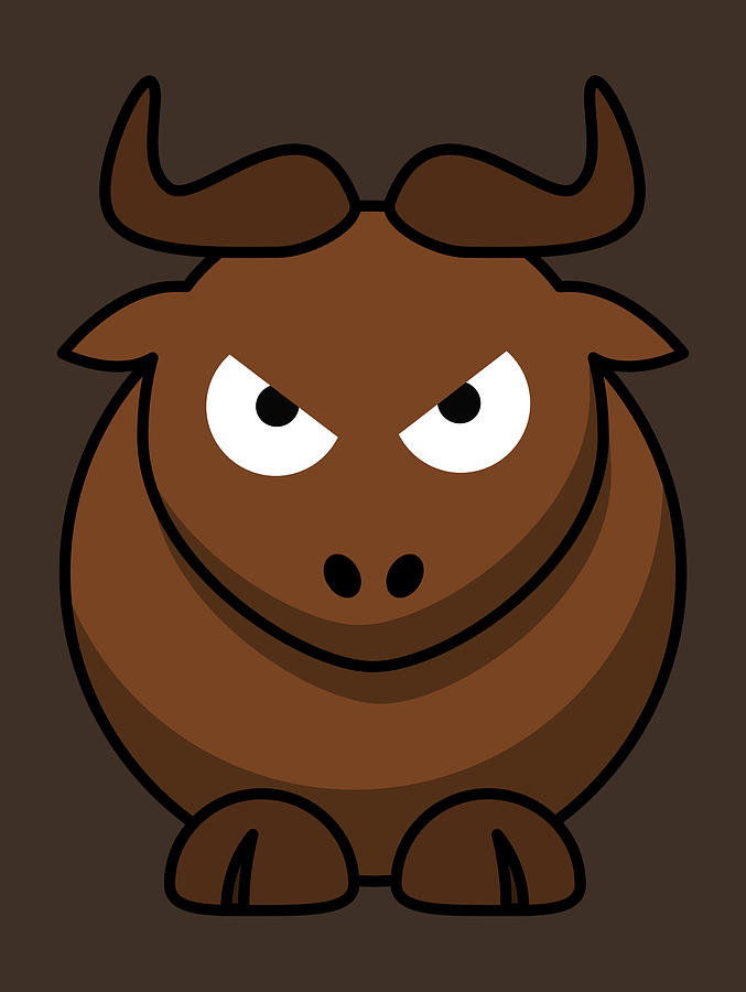 Gnu Angry Animal Cute Funny Mammal Bull Digital Art by Jeff Brassard -  Pixels