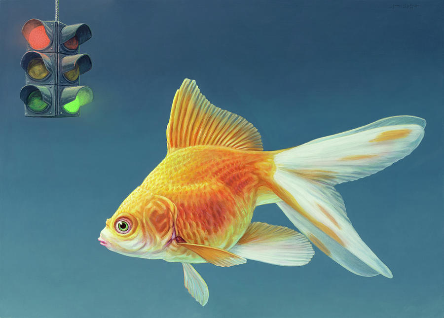 Fish Painting - Go Fish 2 by James W Johnson
