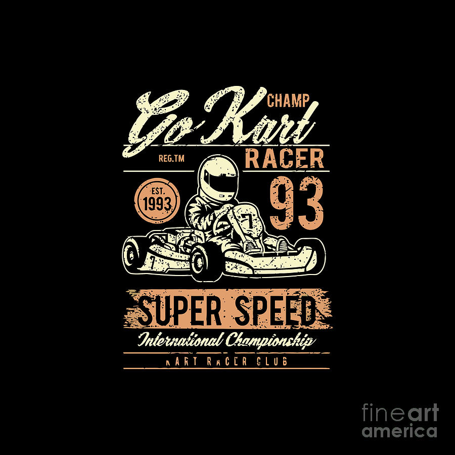 Go Kart Drawing - Go Kart Champion Racer Super Speed by Kenneth Smith