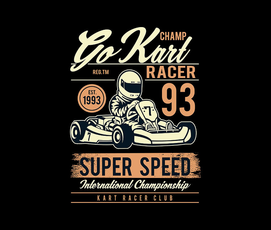 Go kart Super Speed Awesome go kart racer Painting by Ellie Liam | Pixels