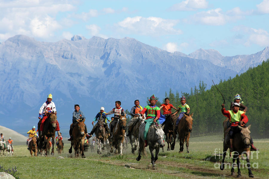 Go to win, fast horse racing Photograph by Elbegzaya Lkhagvasuren