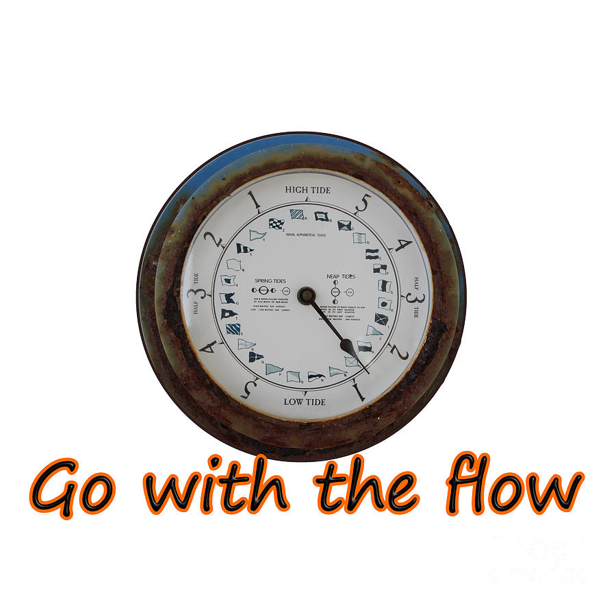 Go with the flow - old clock , ocean tides instrument,  Photograph by Tom Conway