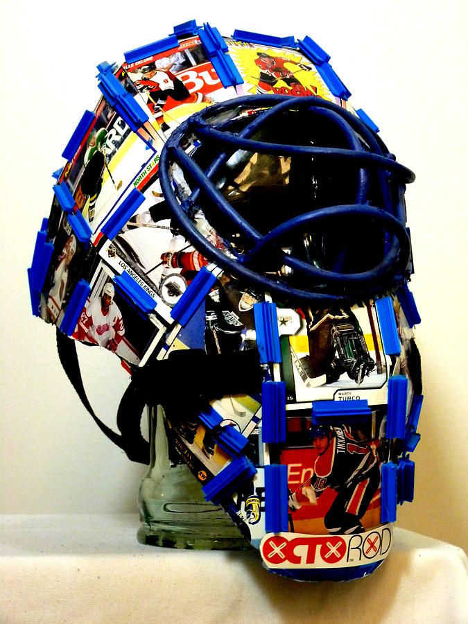 Goalie Helmet Sculpture Sculpture by Pj LockhArt