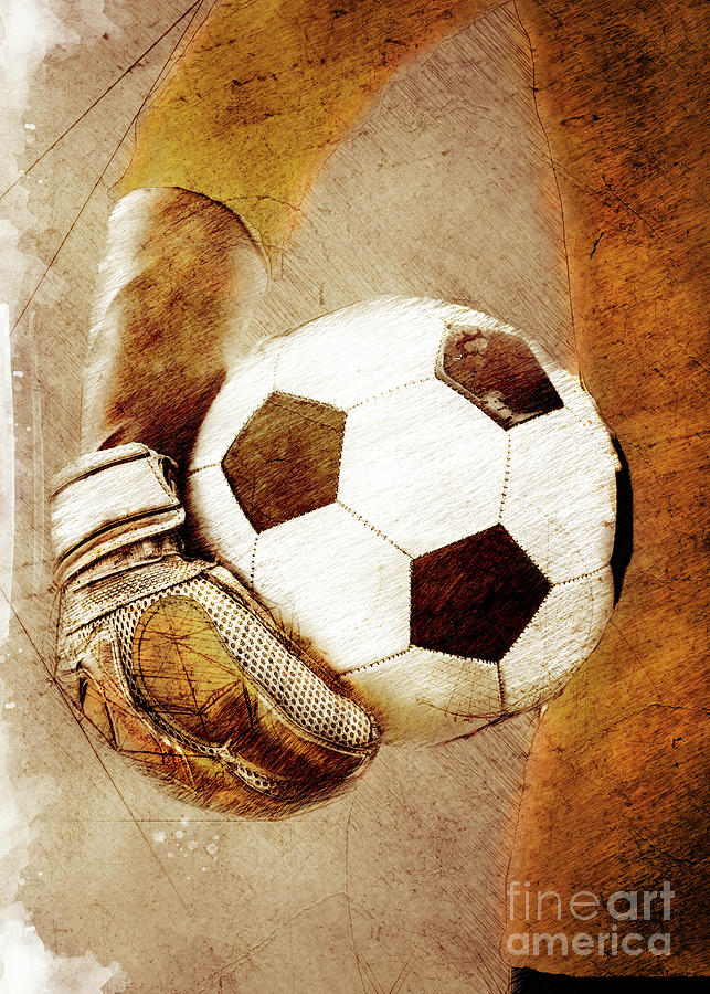 Goalkeeper Football player sport art #football #soccer Digital Art by Justyna Jaszke JBJart