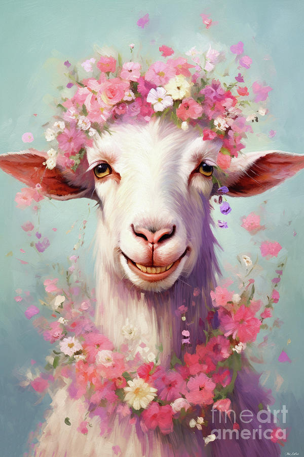 Sheep Painting - Goat Cheese by Tina LeCour