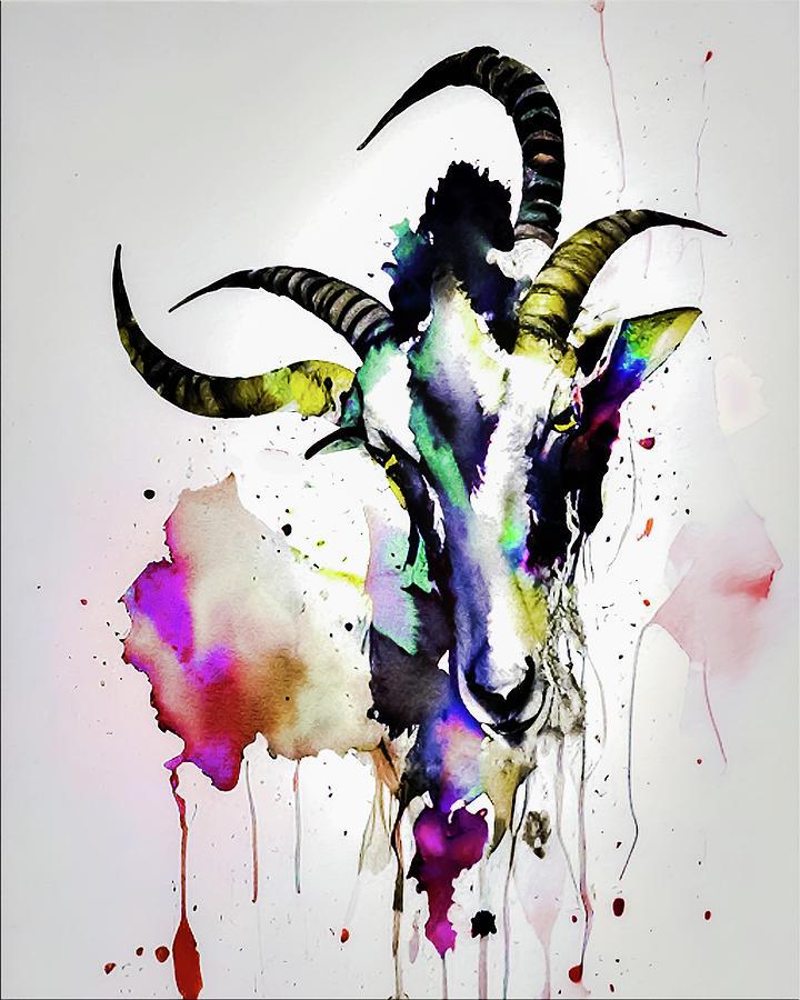 Goat Face Painting by Lisa Kaiser